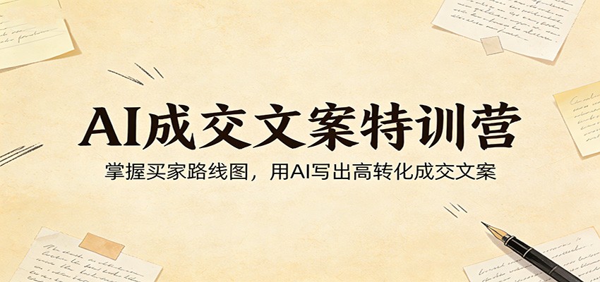 AI成交文案特训营：掌握买家路线图，用AI写出高转化成交文案-AI学习库