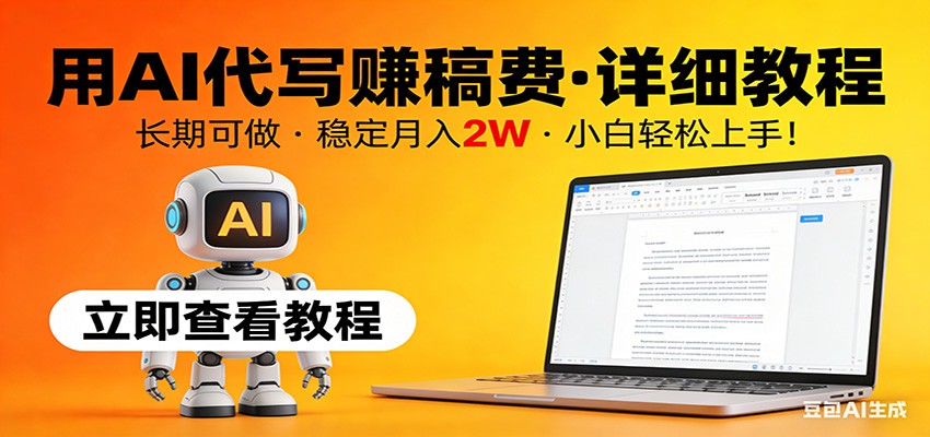 用AI代写赚稿费，详细教程，长期可做，稳定月入2W，小白轻松上手！-AI学习库
