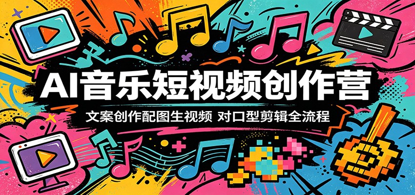AI音乐短视频创作营：文案创作配图生视频，对口型剪辑全流程-AI学习库