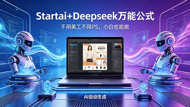 AI自动做电商详情页：Startai+Deepseek万能公式，不用美工不用PS，小白也能做-AI学习库