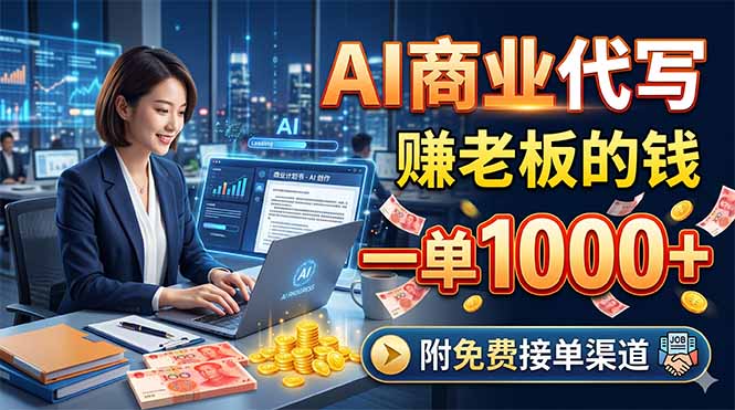 AI商业代写，赚老板的钱，一单1000+，附免费接单渠道-AI学习库