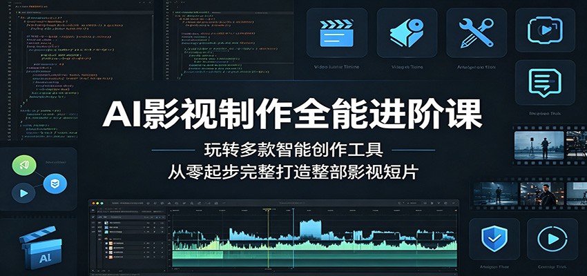 AI影视制作全能进阶课：玩转多款智能创作工具，从零起步完整打造整部影视短片-AI学习库