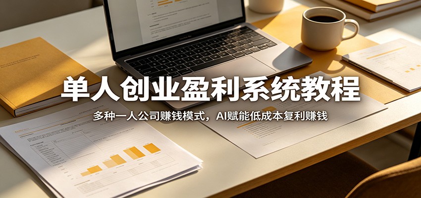 单人创业盈利系统教程：多种一人公司赚钱模式，AI赋能低成本复利赚钱-AI学习库