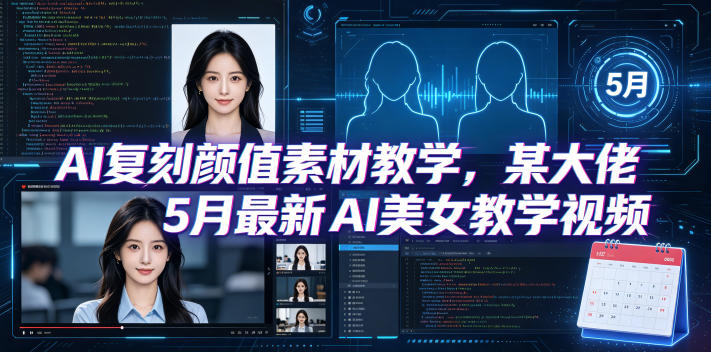 AI复刻颜值素材教学，某大佬5月最新AI美女教学视频，内含4月好物复刻教学-AI学习库