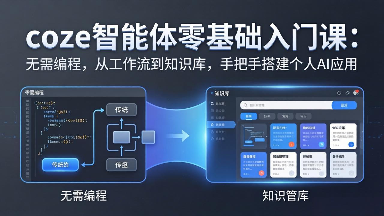 coze智能体零基础入门课：无需编程，从工作流到知识库，手把手搭建个人AI应用-AI学习库