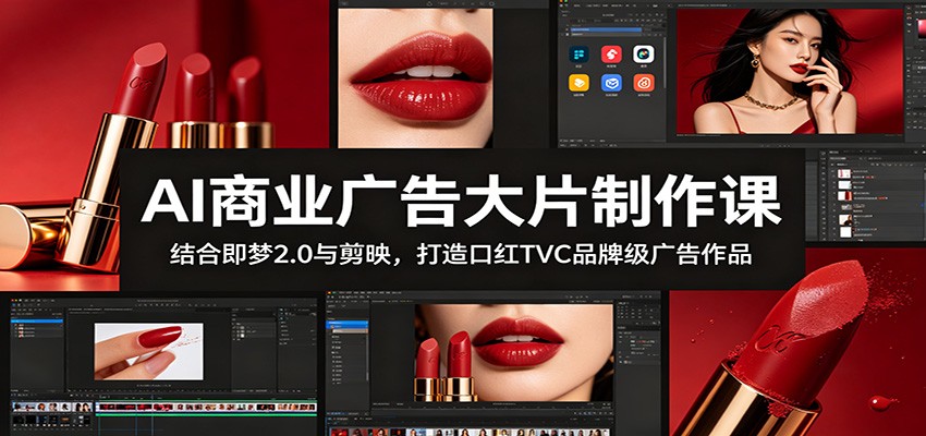AI商业广告大片制作课：结合即梦2.0与剪映，打造口红TVC品牌级广告作品-AI学习库