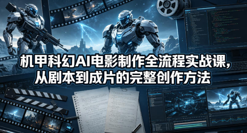 机甲科幻AI电影制作全流程实战课，从剧本到成片的完整创作方法-AI学习库