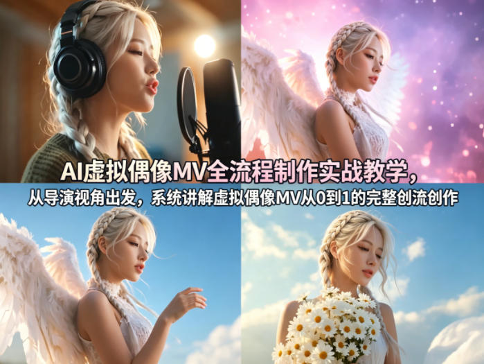 AI虚拟偶像MV全流程制作实战教学，从导演视角出发，系统讲解虚拟偶像MV从0到1的完整创作流程-AI学习库