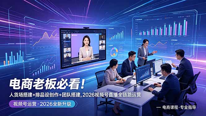 电商老板必看！人货场搭建+排品设计+素材创作+团队搭建，2026视频号直播全链路运营-AI学习库