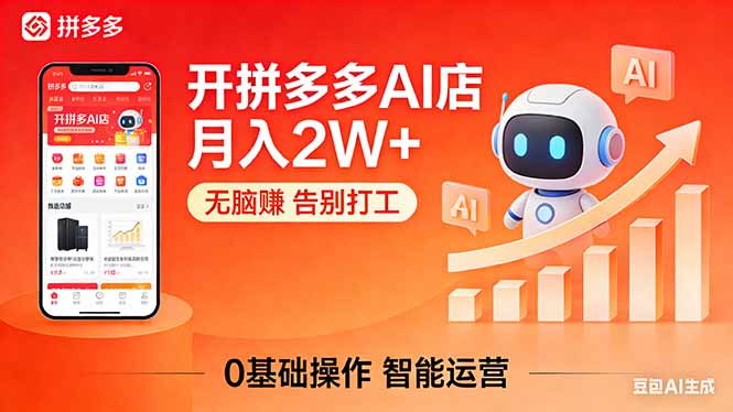 开一家拼多多AI店，月入2W+，无脑赚，告别打工，附SOP手册-AI学习库