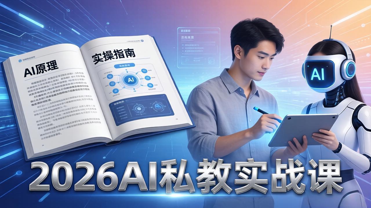 2026AI私教实战课：从AI原理到全场景实操，零基础学会用AI提效+单人单干创业-AI学习库