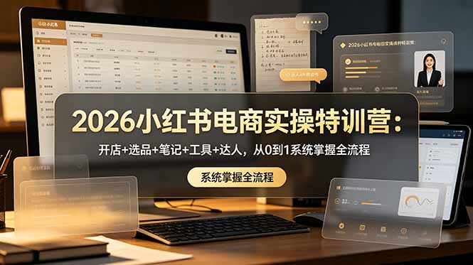 2026小红书电商实操特训营：开店+选品+笔记+工具+达人，从0到1系统掌握全流程-AI学习库