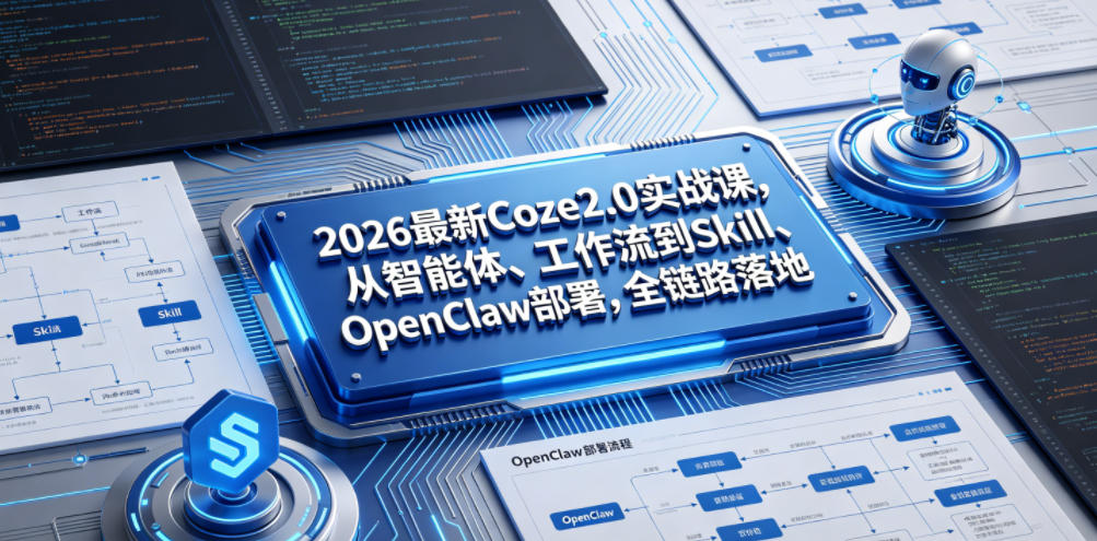 2026最新Coze2.0实战课，从智能体、工作流到Skill、OpenClaw部署，全链路落地-AI学习库