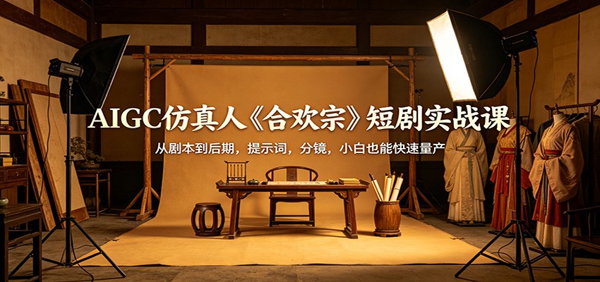 AIGC仿真人《合欢宗》短剧实战课：从剧本到后期，提示词，分镜，小白也能快速量产-AI学习库