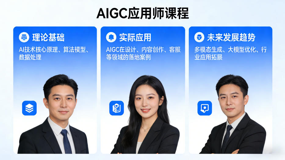 AIGC应用师课程，覆盖了AI技术的理论基础、实际应用、以及未来发展趋势-AI学习库