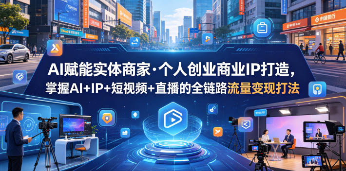 AI赋能实体商家·个人创业商业IP打造，掌握AI+IP+短视频+直播的全链路流量变现打法-AI学习库