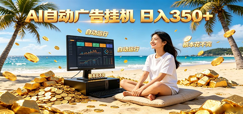 AI自动广告挂机 日入350+ 真正做到躺赚式变现，根本花不完！-AI学习库