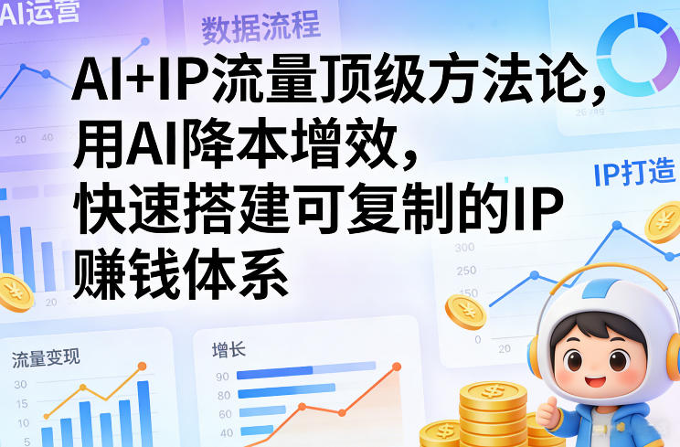 AI+IP流量顶级方法论，用AI降本增效，快速搭建可复制的IP賺钱体系-AI学习库