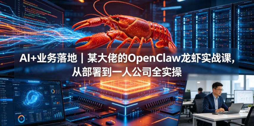 AI+业务落地｜某大佬的OpenClaw小龙虾实战课，从部署到一人公司全实操-AI学习库