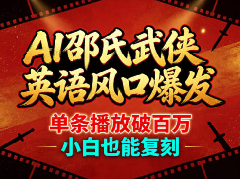 AI邵氏武侠英语风口爆发，单条播放破百万，小白也能复刻-AI学习库