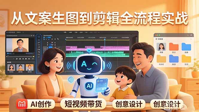 原创 AI 剧情短视频带货：AI+家庭剧情+带货广告，从文案生图到剪辑全流程实战-AI学习库