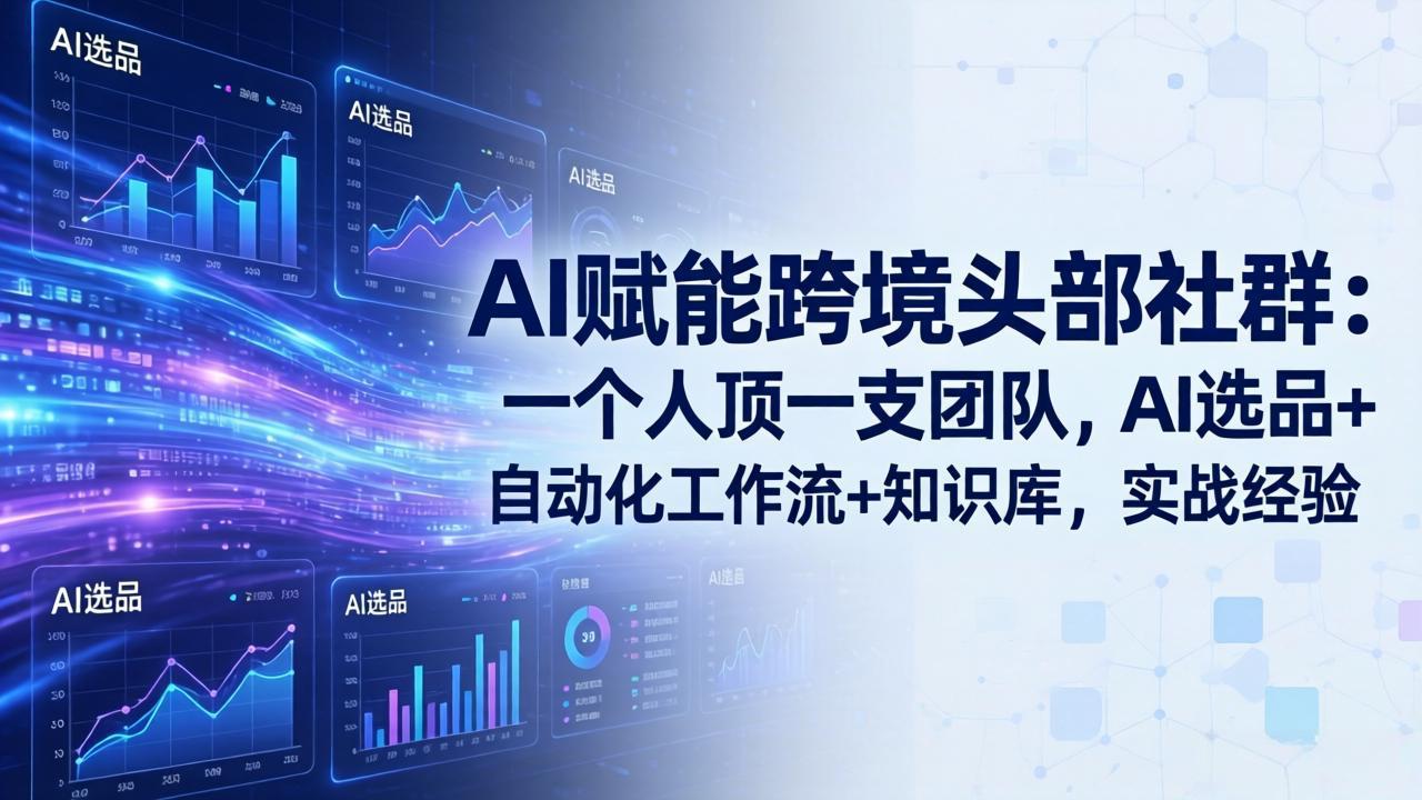 AI赋能跨境头部社群：一个人顶一支团队，AI选品+自动化工作流+知识库，实战经验-更新3月-AI学习库