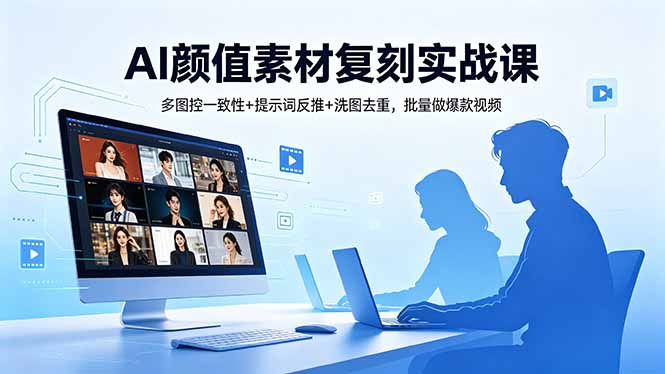 AI颜值素材复刻实战课，多图控一致性+提示词反推+洗图去重，批量做爆款视频-AI学习库