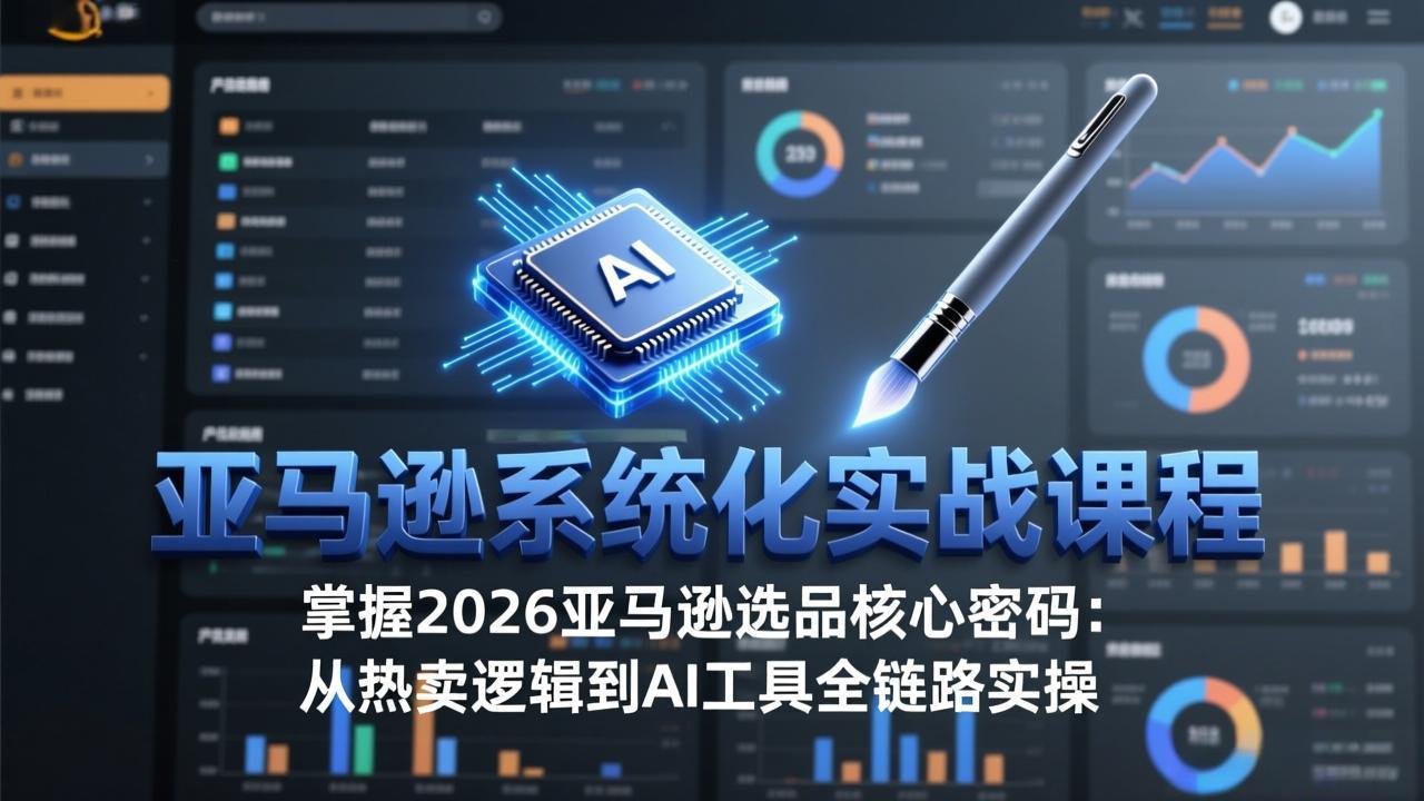 亚马逊系统化实战课-更新3月：2026最新选品方法论，从热卖原因分析到AI作图，提升选品成功率-AI学习库