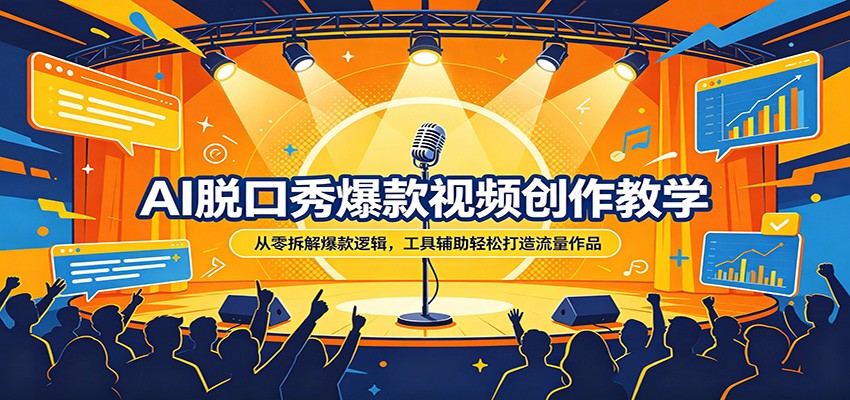 AI脱口秀爆款视频创作教学：从零拆解爆款逻辑，工具辅助轻松打造流量作品-AI学习库