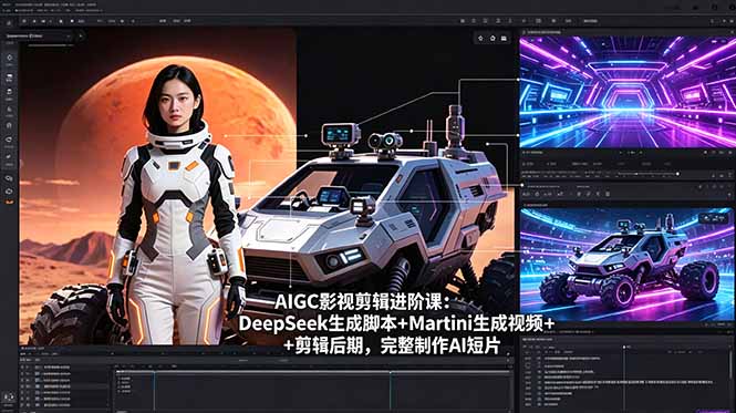 AIGC影视剪辑进阶课：DeepSeek生成脚本+Martini生成视频+剪辑后期，完整制作AI短片-AI学习库