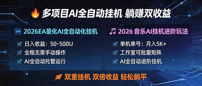 多项目AI自动挂机玩法：双重挂机，双倍收益，轻松躺平-AI学习库