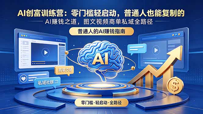 AI创富训练营：零门槛轻启动，普通人也能复制的AI赚钱之道，图文视频商单私域全路径-AI学习库