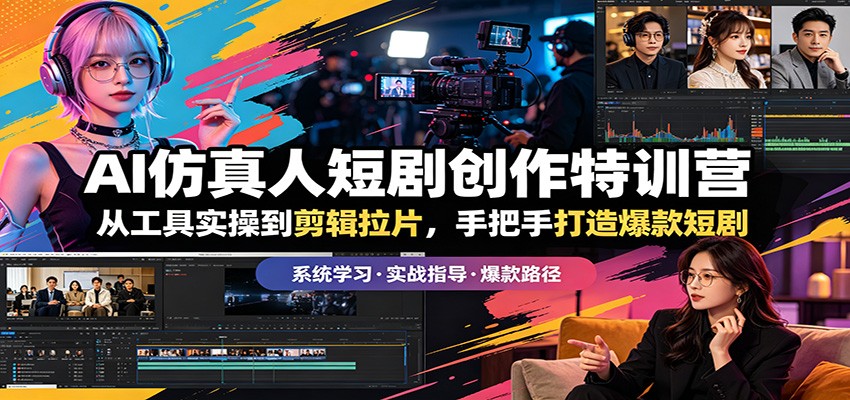 AI仿真人短剧创作特训营：从工具实操到剪辑拉片，手把手打造爆款短剧-AI学习库