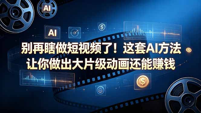 别再瞎做短视频了！这套 AI 方法让你做出大片级动画还能赚钱【原创双语字幕】-AI学习库