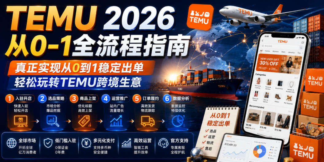 TEMU 2026从0-1全流程指南，真正实现从0到1稳定出单，轻松玩转TEMU跨境生意-AI学习库
