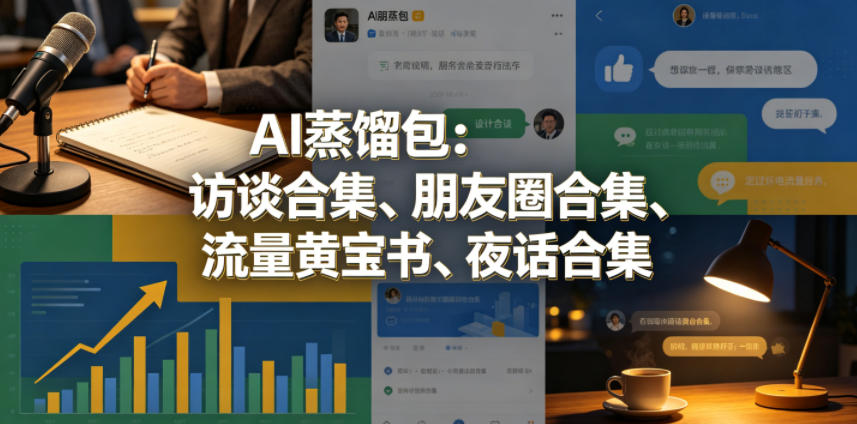 AI蒸馏包：访谈合集、朋友圈合集、流量黄宝书、夜话合集【文档】-AI学习库