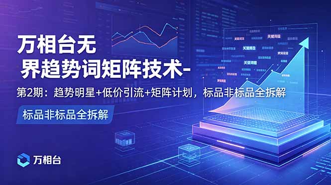 万相台无界趋势词矩阵技术-第2期：趋势明星+低价引流+矩阵计划，标品非标品全拆解-AI学习库