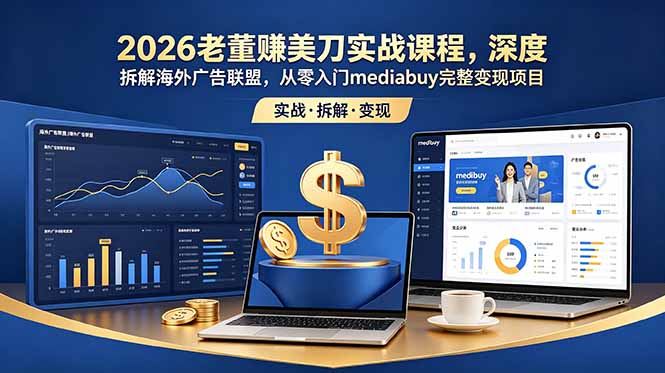 2026老董赚美刀实战课程，深度拆解海外广告联盟，从零入门mediabuy完整变现项目-AI学习库
