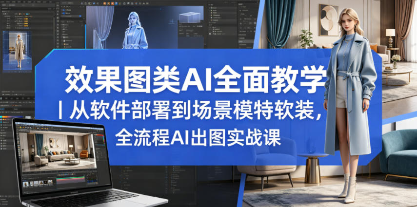 效果图类AI全面教学｜从软件部署到场景模特软装，全流程AI出图实战课-AI学习库