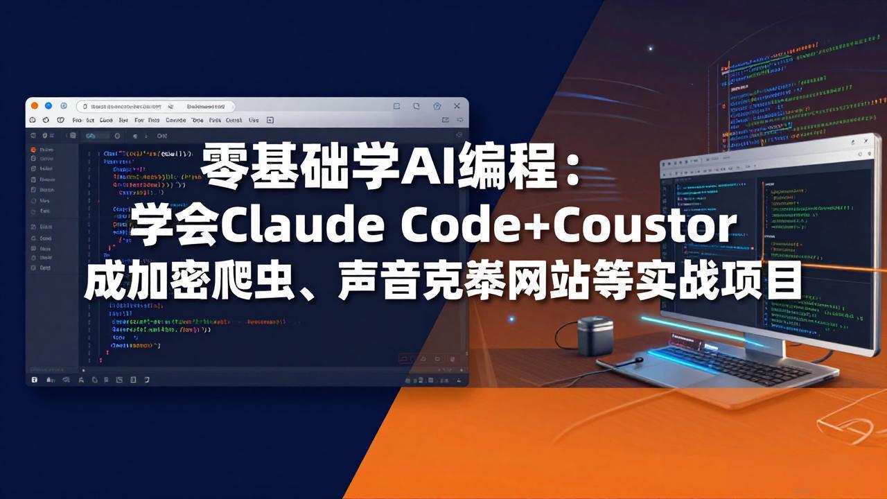 零基础学AI编程：学会Claude Code+Cursor完成加密爬虫、声音克隆网站等实战项目-AI学习库