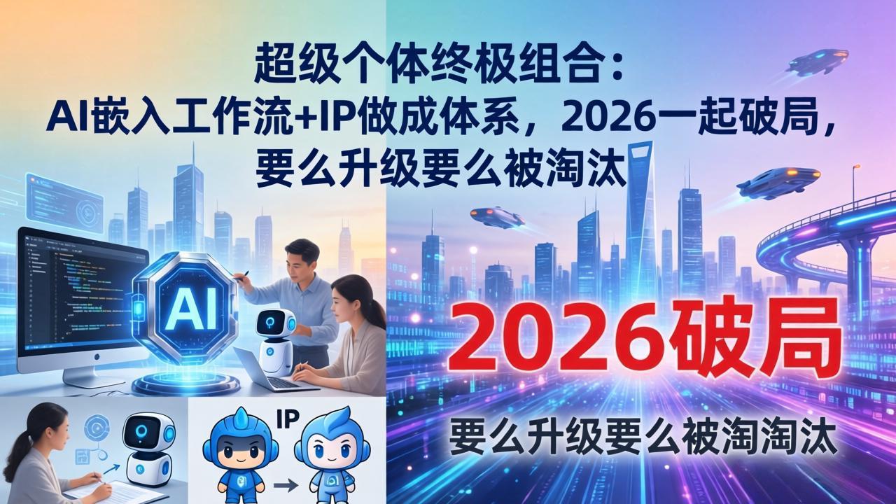 超级个体终极组合：AI嵌入工作流+IP做成体系，2026一起破局，要么升级要么被淘汰-AI学习库