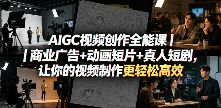 AIGC视频创作全能课｜商业广告+动画短片+真人短剧，让你的视频制作更轻松高效-AI学习库