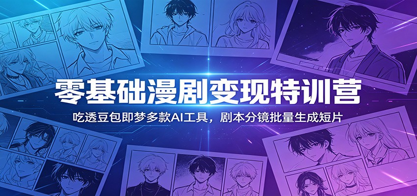 零基础漫剧变现特训营：玩转豆包即梦多款AI工具，剧本分镜批量生成短片-AI学习库