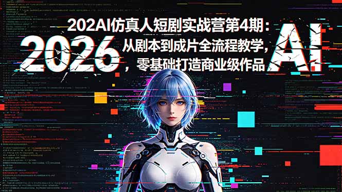 2026AI仿真人短剧实战营第4期：从剧本到成片全流程教学，零基础打造商业级作品-AI学习库