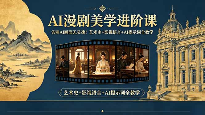 告别AI画面无灵魂！AI漫剧美学进阶课-更新，艺术史+影视语言+AI提示词全教学-AI学习库