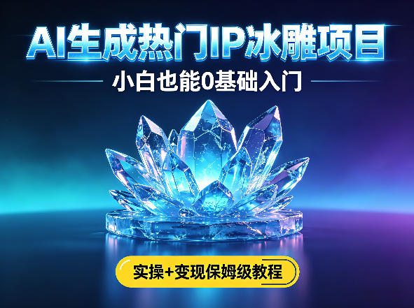 AI生成热门ip冰雕项目，小白也能0基础入门，实操+变现保姆级教程-AI学习库