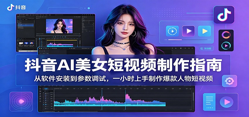 抖音AI美女短视频制作指南：从软件安装到参数调试，一小时上手制作爆款人物短视频-AI学习库
