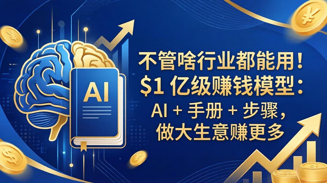 不管啥行业都能用！$1 亿级赚钱模型：AI + 手册 + 步骤，做大生意赚更多-AI学习库