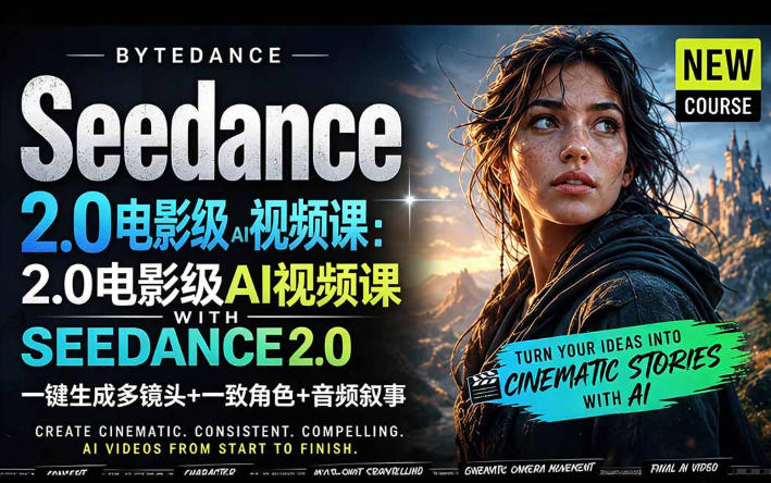 字节跳动的Seedance 2.0 AI电影视频生成制作教程，一键生成多镜头+一致角色+音频叙事-中英字幕-AI学习库