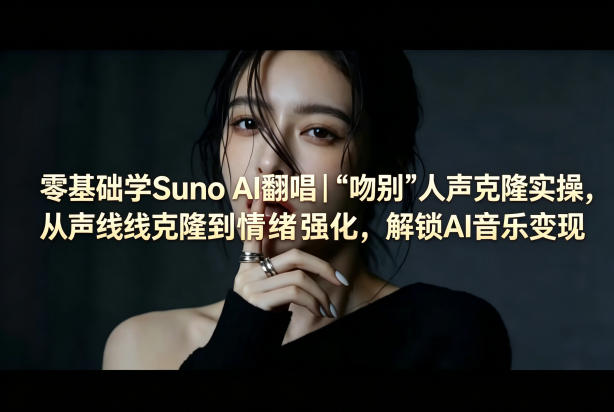 零基础学Suno AI翻唱｜《吻别》人声克隆实操，从声线克隆到情绪强化，解锁AI音乐变现-AI学习库